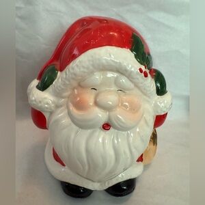 Vintage Santa Claus Ceramic Bank- Red and White